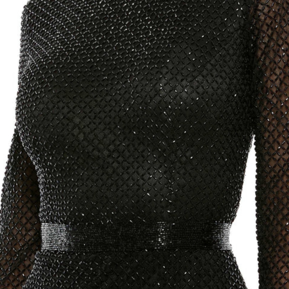 Mac Duggal Sparkling Black Midi Dress - Picture 4 of 9